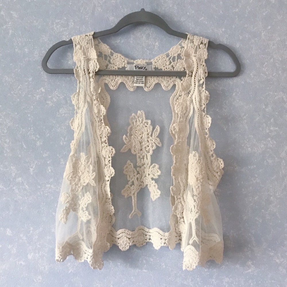 White Boho Lace Vest